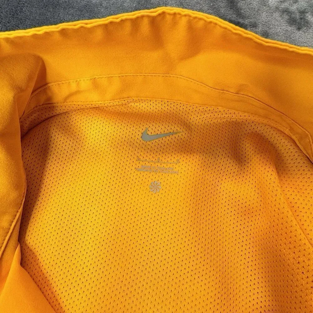 NIKE Sz L Emory University Eagles Coaches Performance 1/4 Zip Jacket Gold Yellow